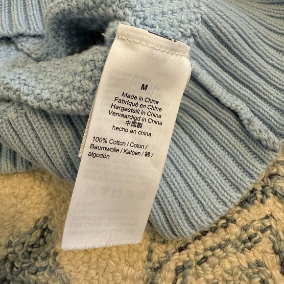 J.Crew Swingy Cable-knit Mockneck Sweater Light Blue Size Medium - Picture 10 of 15